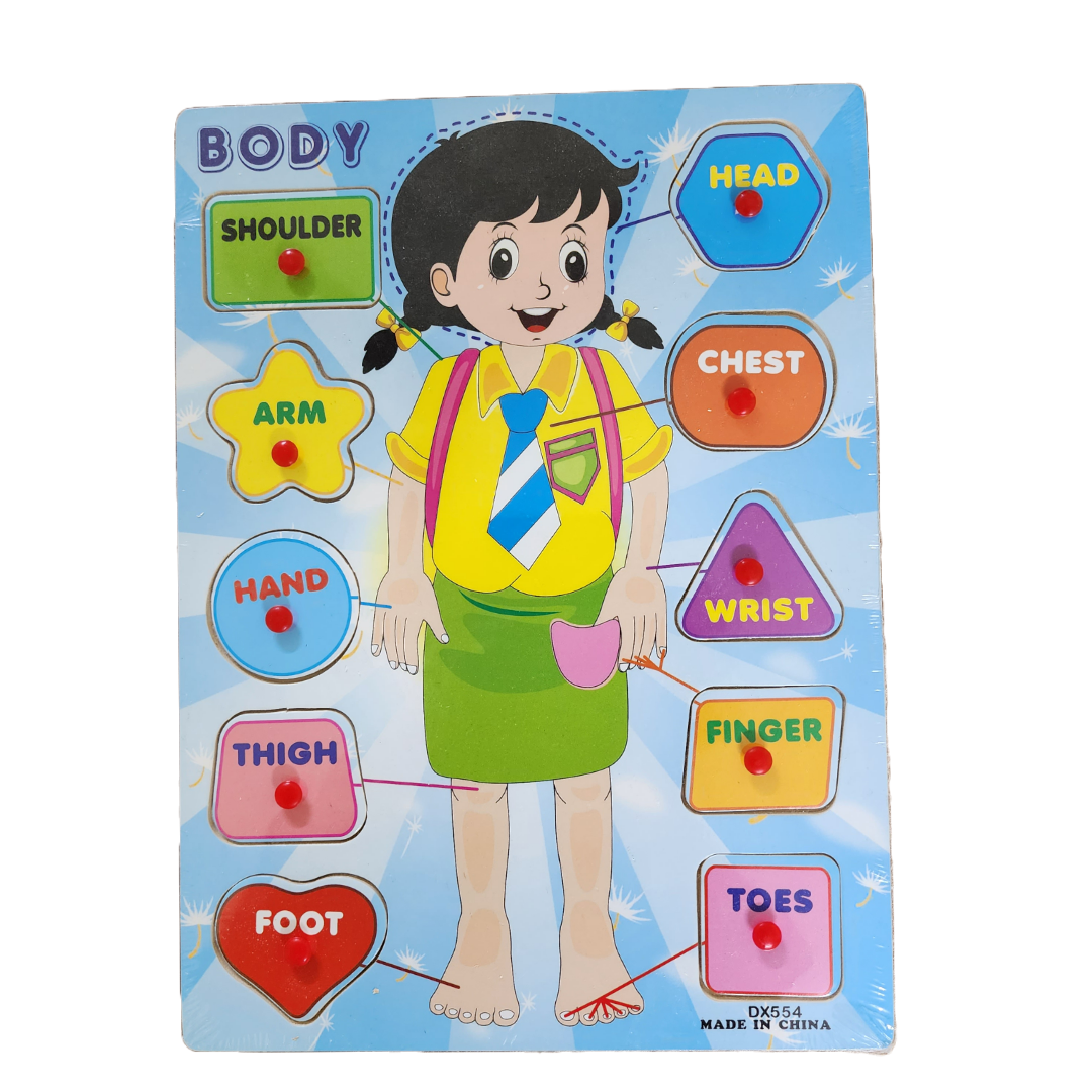 Body Parts - Girl - Knob Wooden Puzzle