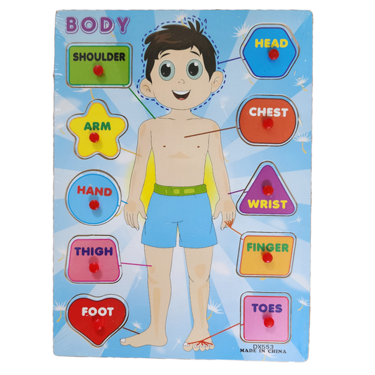 Body Parts - Boy - Knob Wooden Puzzle
