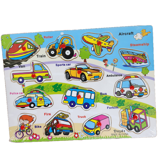 All Modes of Transport - Knob Wooden Puzzle