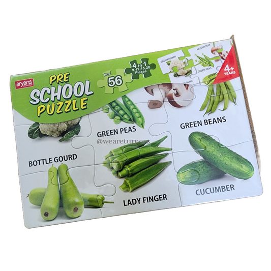 PreSchool Puzzle - 4 Puzzles - Vegetables