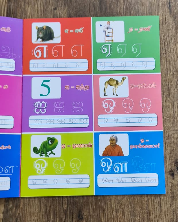 Reusable Tamil Letters Practice Book