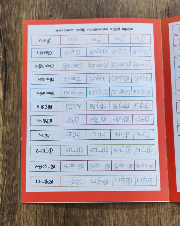 Reusable Tamil Letters Practice Book