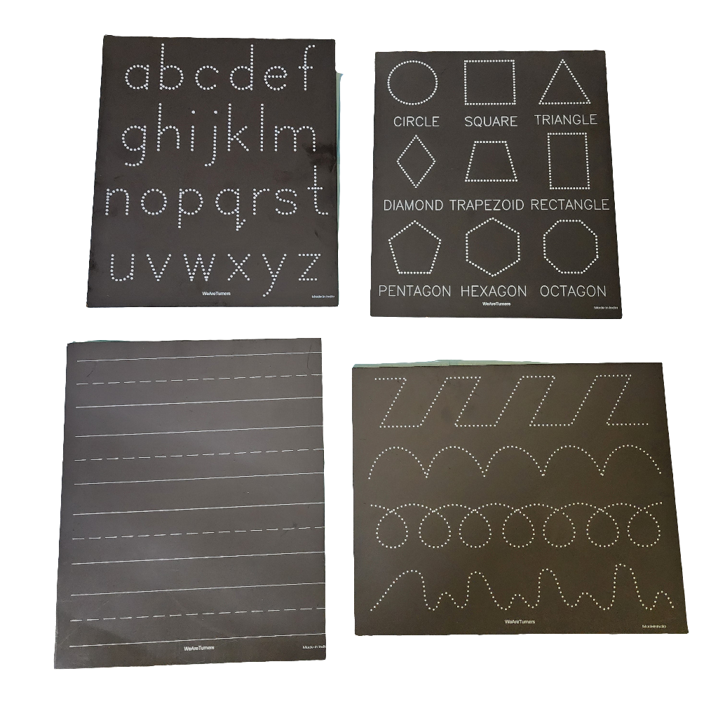 Alphabets Numbers Patterns Open Combo - Dual Sided Board