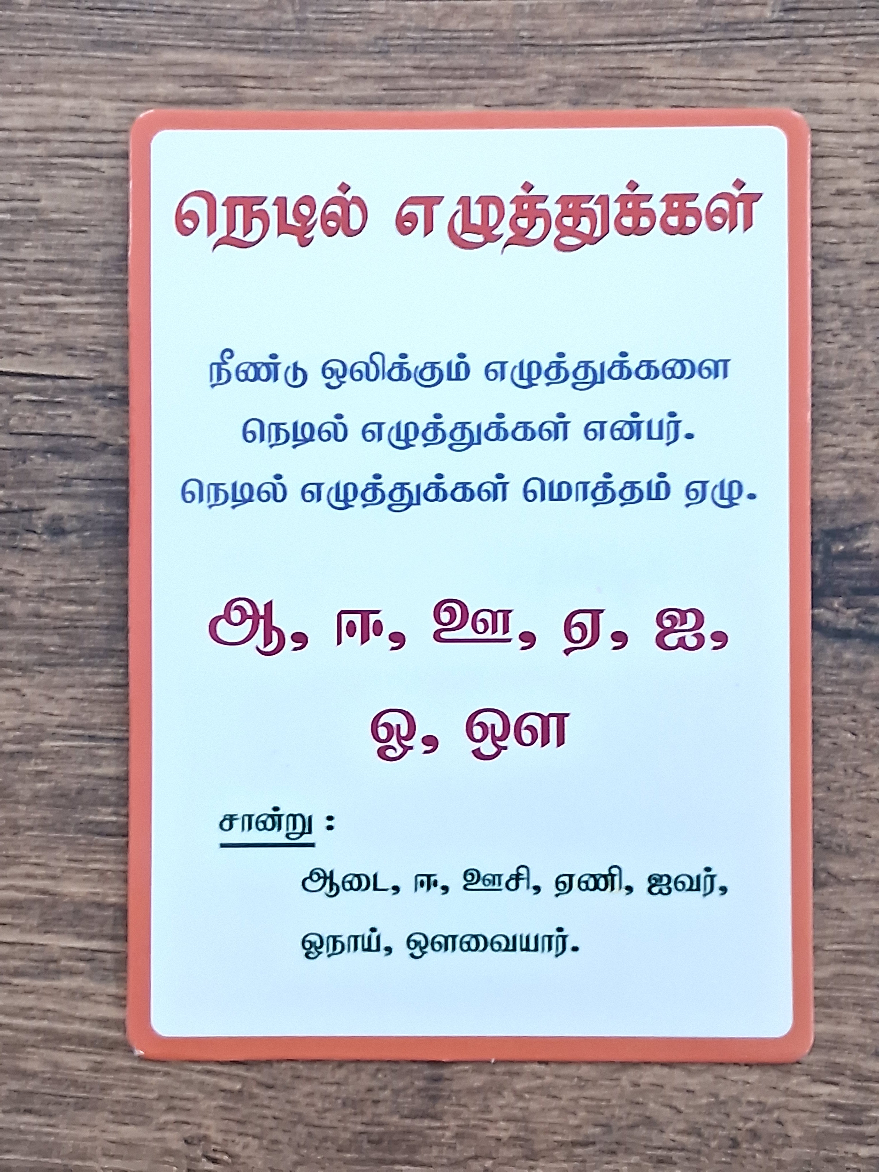 Tamil Flash Cards - 16 Cards