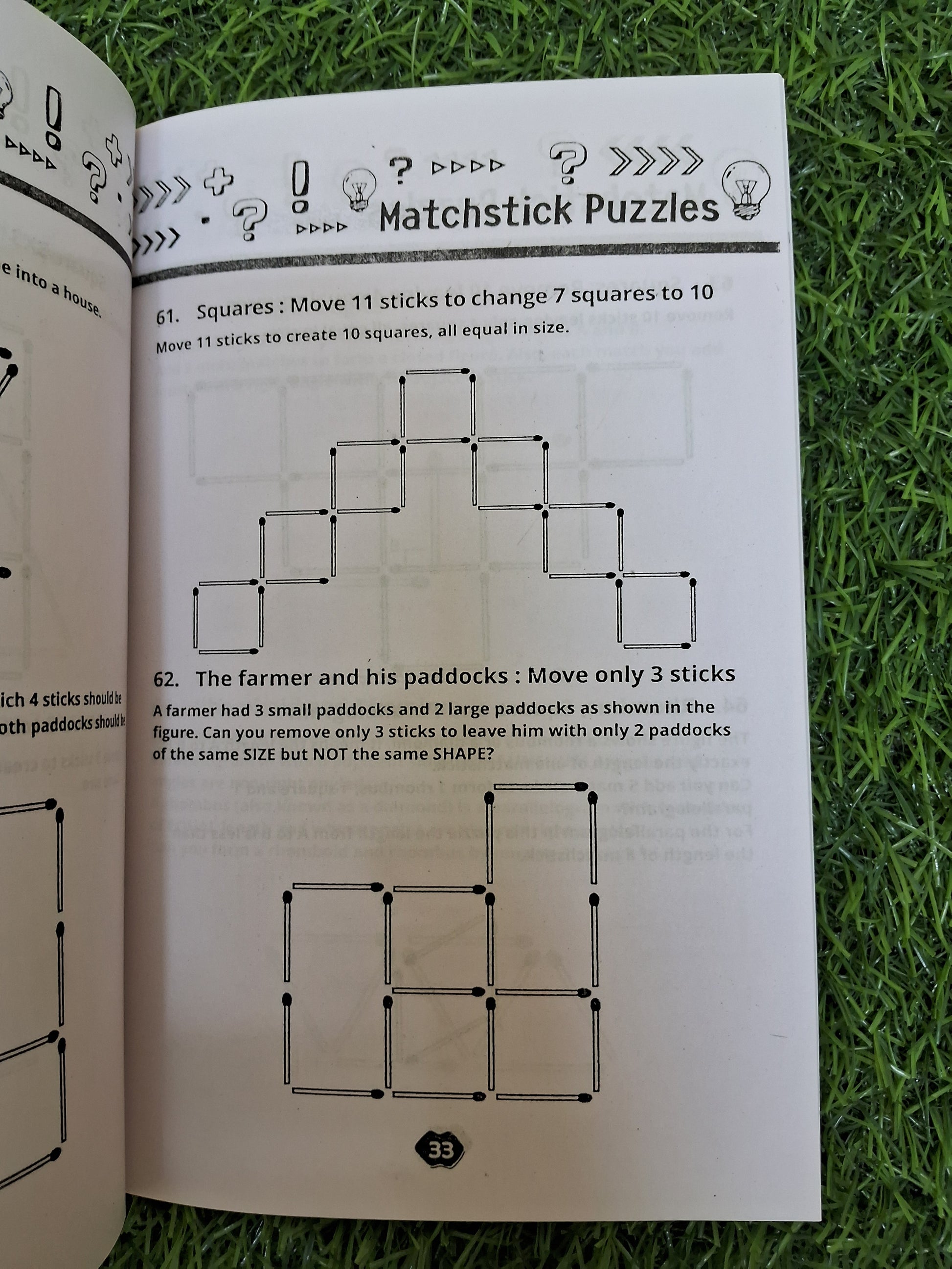 Match stick puzzles Book