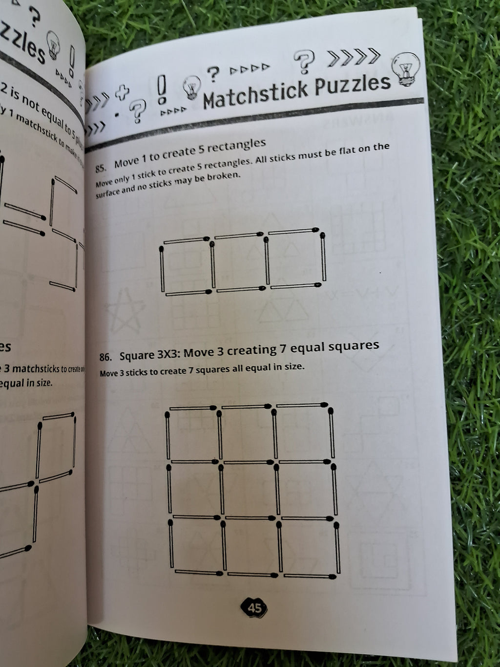 Match stick puzzles Book