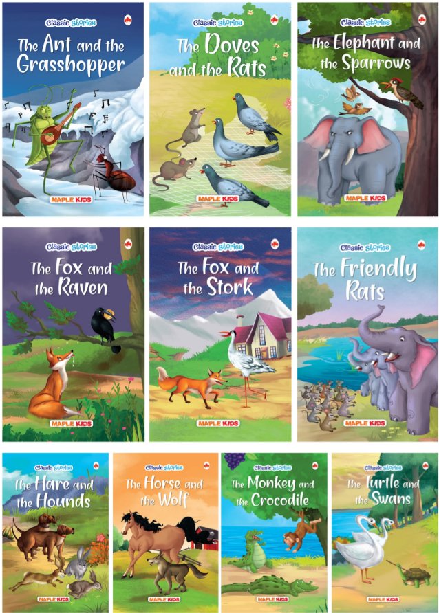 Story Books for Kids - Classic Stories (Illustrated) (Set of 10 Books) - We Are Turners
