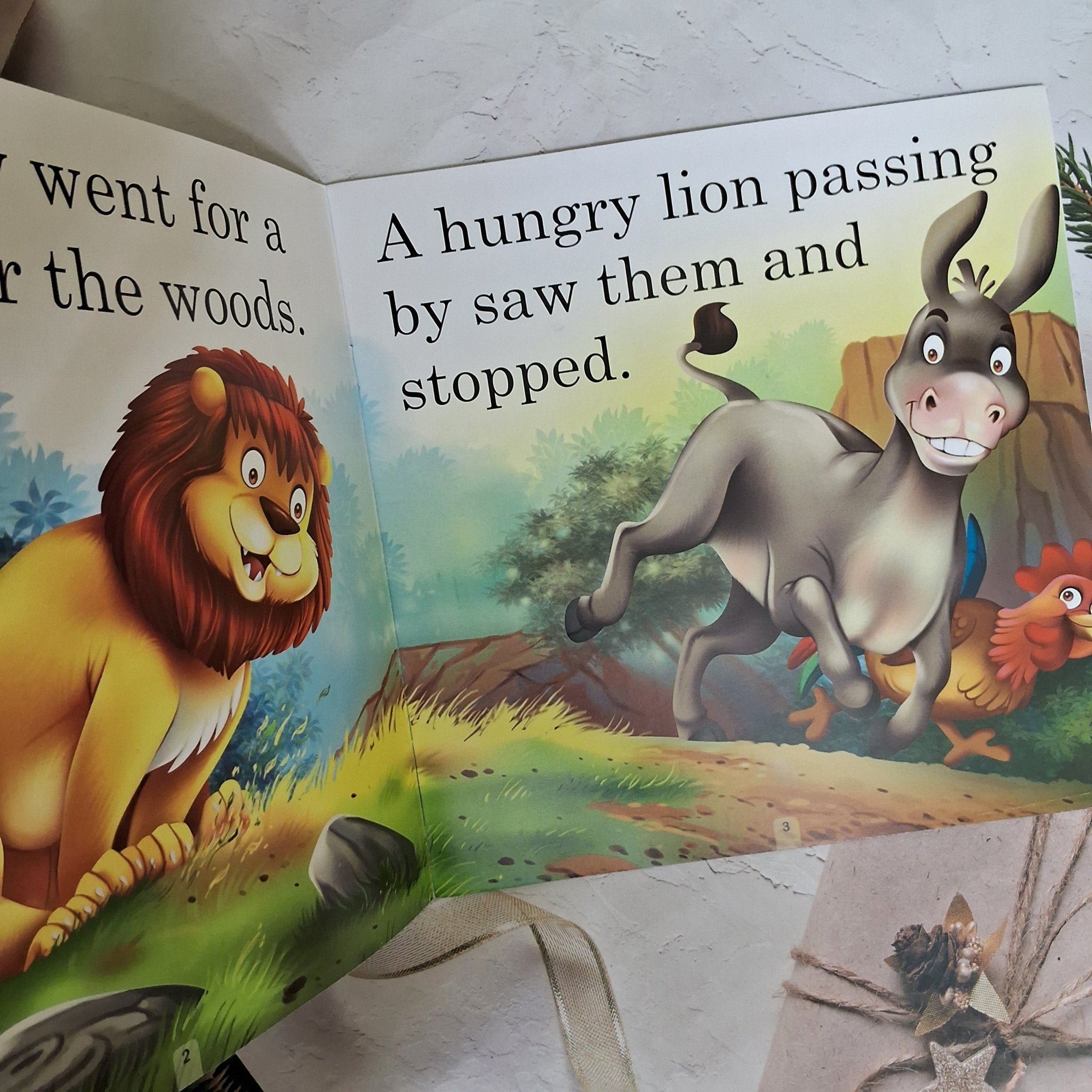 The Lion the Cock and the Donkey - Large Print - We Are Turners