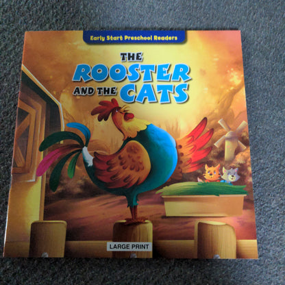 The Rooster and the Cats - Large Print
